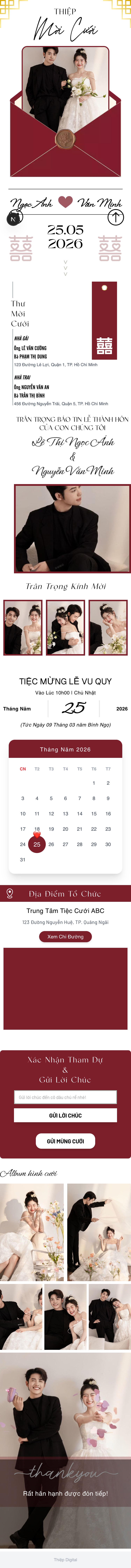 Thiệp Cưới Song Hỷ